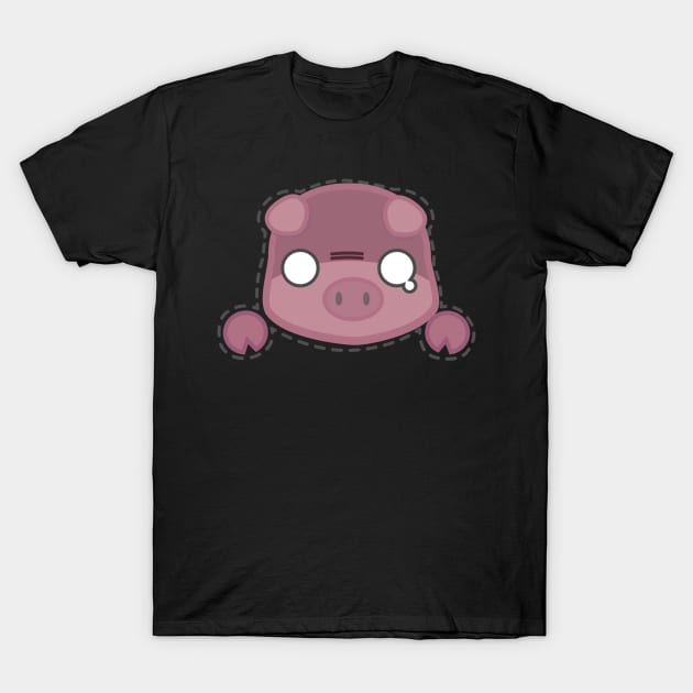 Scared Pleasantly Plump Piggy T-Shirt by seekingcerulean